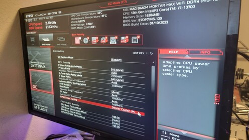 Tuningbeállítások Core i7-13700-as CPU-val
