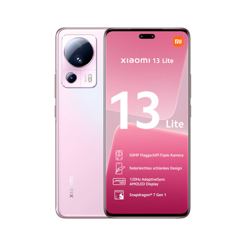 Xiaomi 13 Lite pink színben.