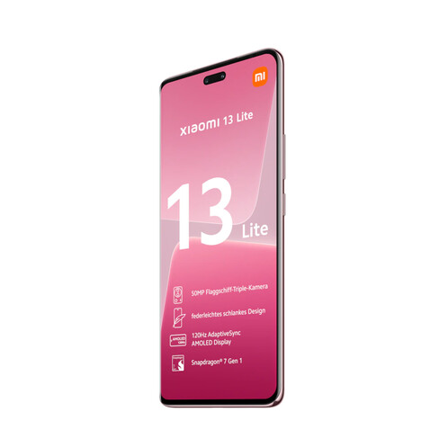 Xiaomi 13 Lite pink színben.