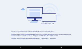 Csatlakozás PC-hez és az alkalmazáson keresztül tükrözött ablak.