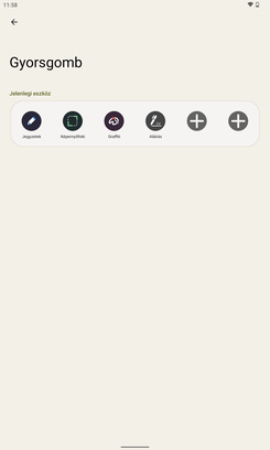 Az érintőceruzákra vonatkozó beállítási lehetőségek a rendszerben.