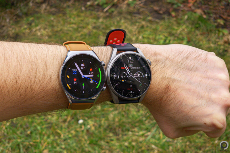 A Xiaomi Watch S1 a Huawei Watch 3 Pro mellett