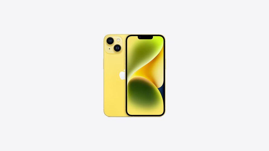Így néz ki az iPhone 14 sárga színben.