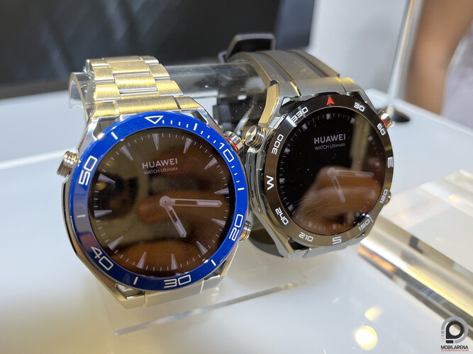 Ultimate watches using titanium and reinforced rubber bands side by side