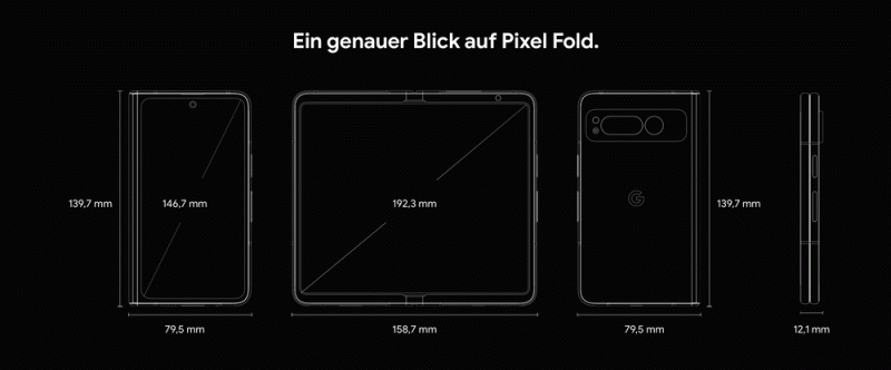 A Pixel Fold méretei