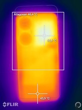 A telefon hőmérséklete a CPU tesztek végén
