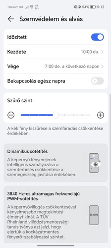 A képernyőre vonatkozó beállítások