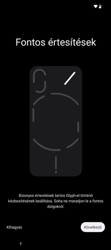 A Glyph felület ismertetése az első bekapcsoláskor