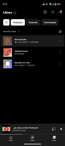 Így néz ki jelenleg egy podcast a YouTube Music alkalmazásban