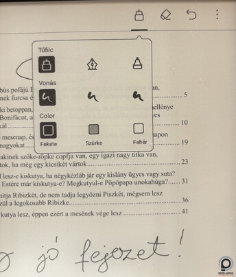 Bármilyen natív dokumentumba jegyzetelhetünk, kiemelhetünk a tollal
