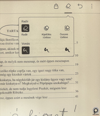 Bármilyen natív dokumentumba jegyzetelhetünk, kiemelhetünk a tollal