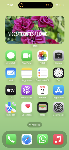 Animációk a dinamikus szigeten: visszaszámlálás, csatlakoztatott fülhallgató, lejátszás vezérlője