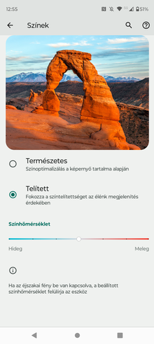 A telefon kijelzőjére vonatkozó beállítások