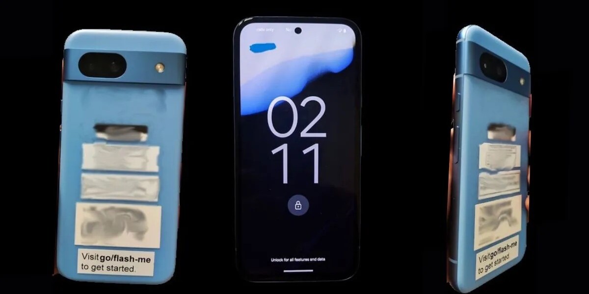 Fotókon a Pixel 8a modellje és doboza