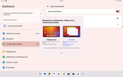 Így néz ki a PC-s mód a Lenovo Tab P12 Pro tableten