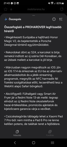 A weboldalak tartalmának összefoglalása már megy magyarul is