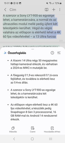 Samsung Notes automata szövegformázás