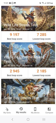 3DMark teszteredmények a Galaxy S24-en