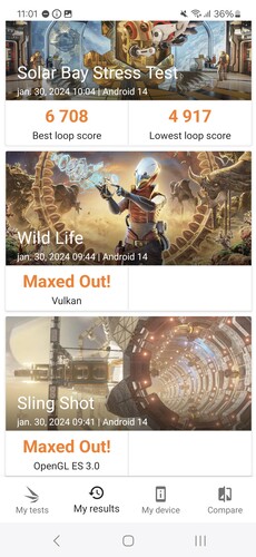 3DMark teszteredmények a Galaxy S24-en