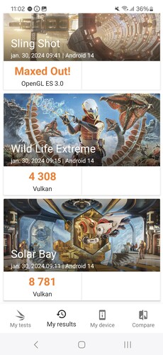 3DMark teszteredmények a Galaxy S24-en
