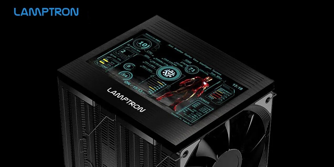 Batár Lamptron CPU-hűtő, méretes kijelzővel és AIDA64 integrációval