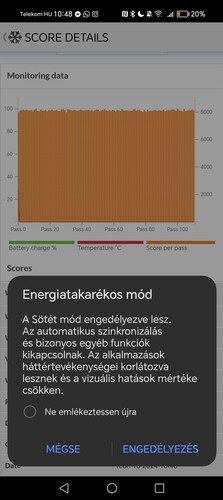 A rendszerben opció az energiatakarékos mód aktiválása a hosszabb üzemidőért
