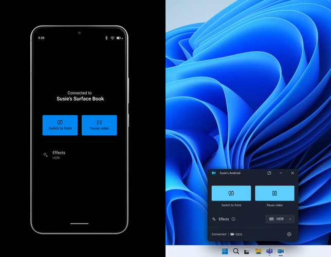 Márkától és készüléktípustól függetlenül használható lesz Android 9-es rendszerű vagy frissebb készülék Windows 11 mellé webkameraként