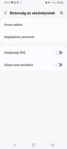 Az SOS funkciók beállításai