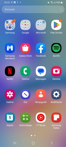 Ez itt még a One UI Core 5.1-es felület első bekapcsolás után