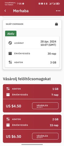 További adatmennyiség vásárlására is van lehetőségünk, illetve a második képen az eSIM-ünkre vonatkozó információkat láthatjuk