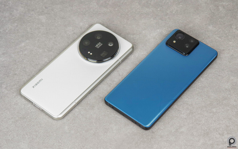 A Xiaomi 14 Ultra tárcsája a Zenfone 11 Ultra szerényebb kamerasarka mellett