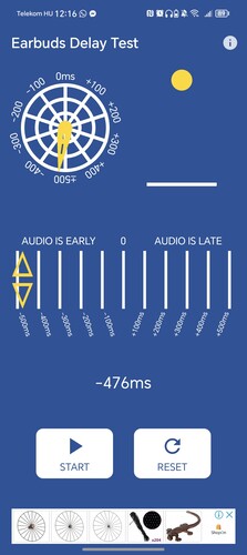 Az első két kép LDAC és AAC kodekkel, a harmadik kép AAC kodekkel játék módban