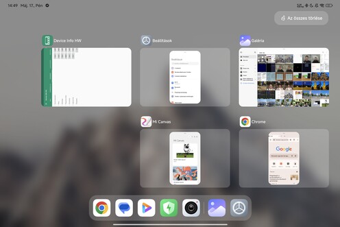 A dokk mérete és a rajta megjelenő gyorsgombok kb. az egyetlen különbség a normál és a Munkaállomás mód közt