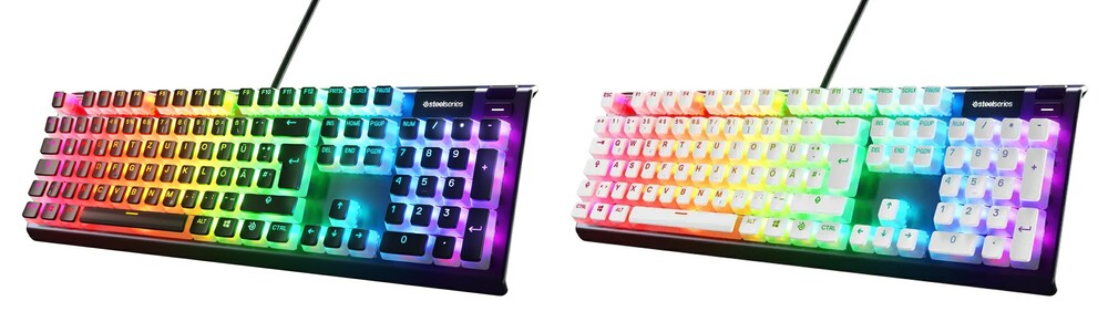 A SteelSeries PrismCaps készletek egy SteelSeries Apex 5 billentyűzeten