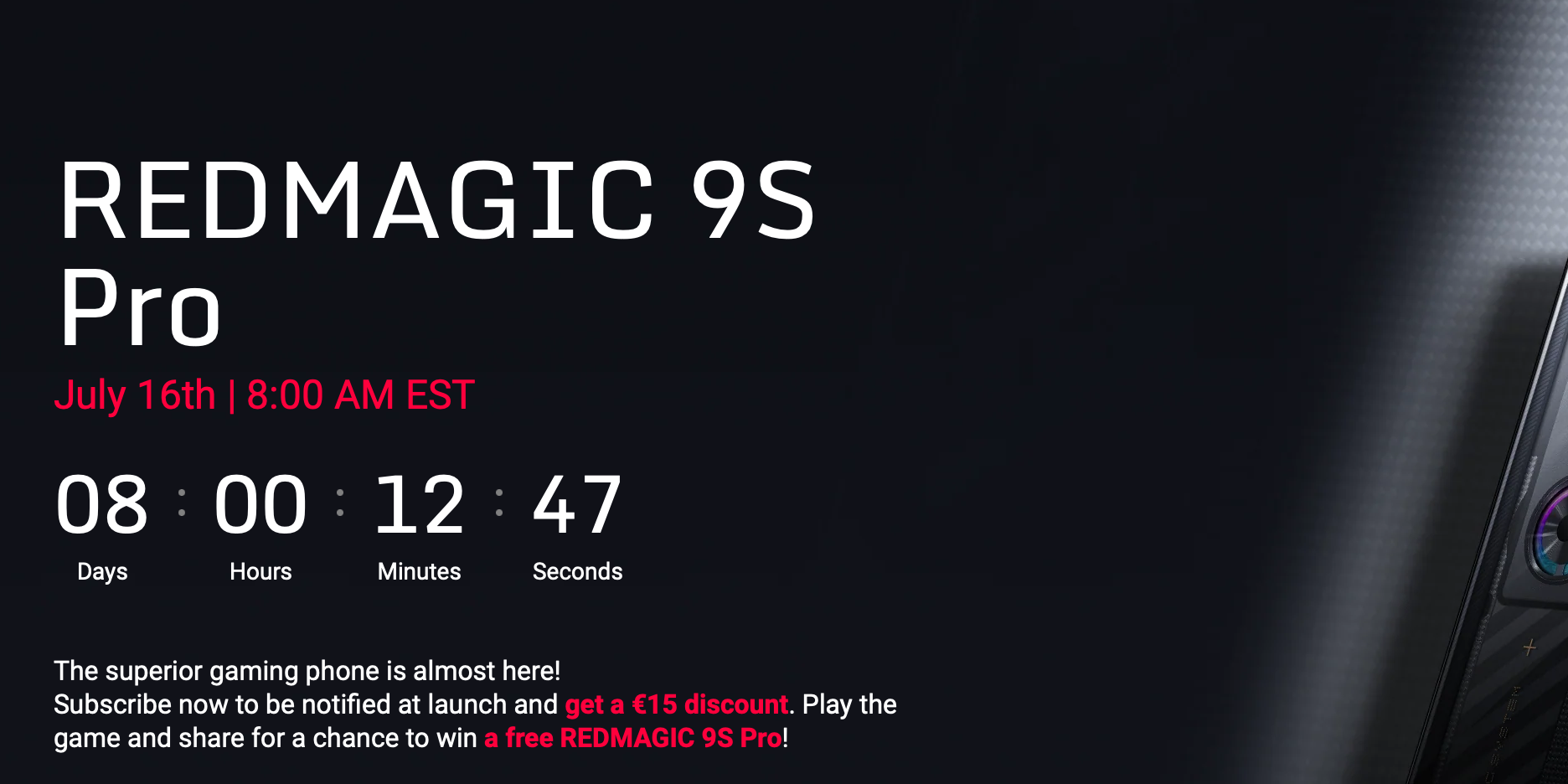 Nem kell sokat várni a Red Magic 9S Pro nemzetközi startjára