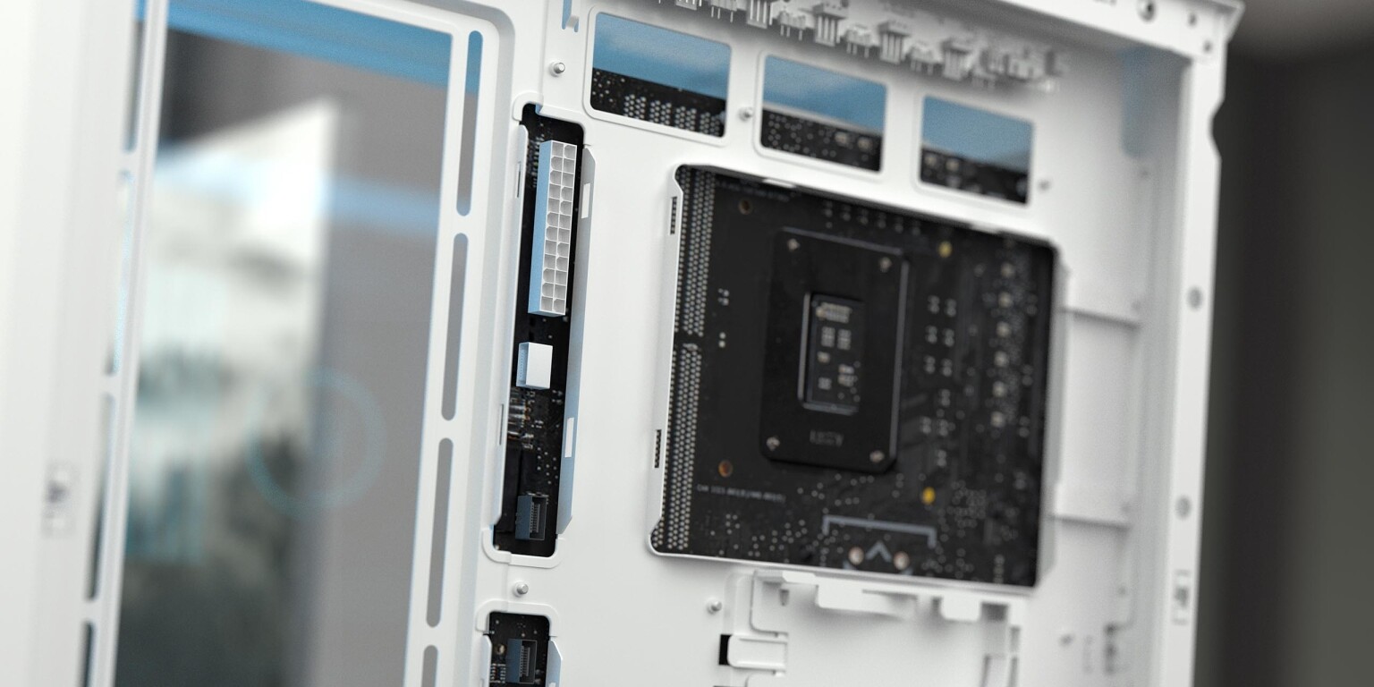 MicroATX-es Cougar ház, akár csatlakozókat rejtő alaplapokhoz is
