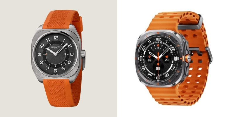 A Hermes H08 a Galaxy Watch Ultra mellett