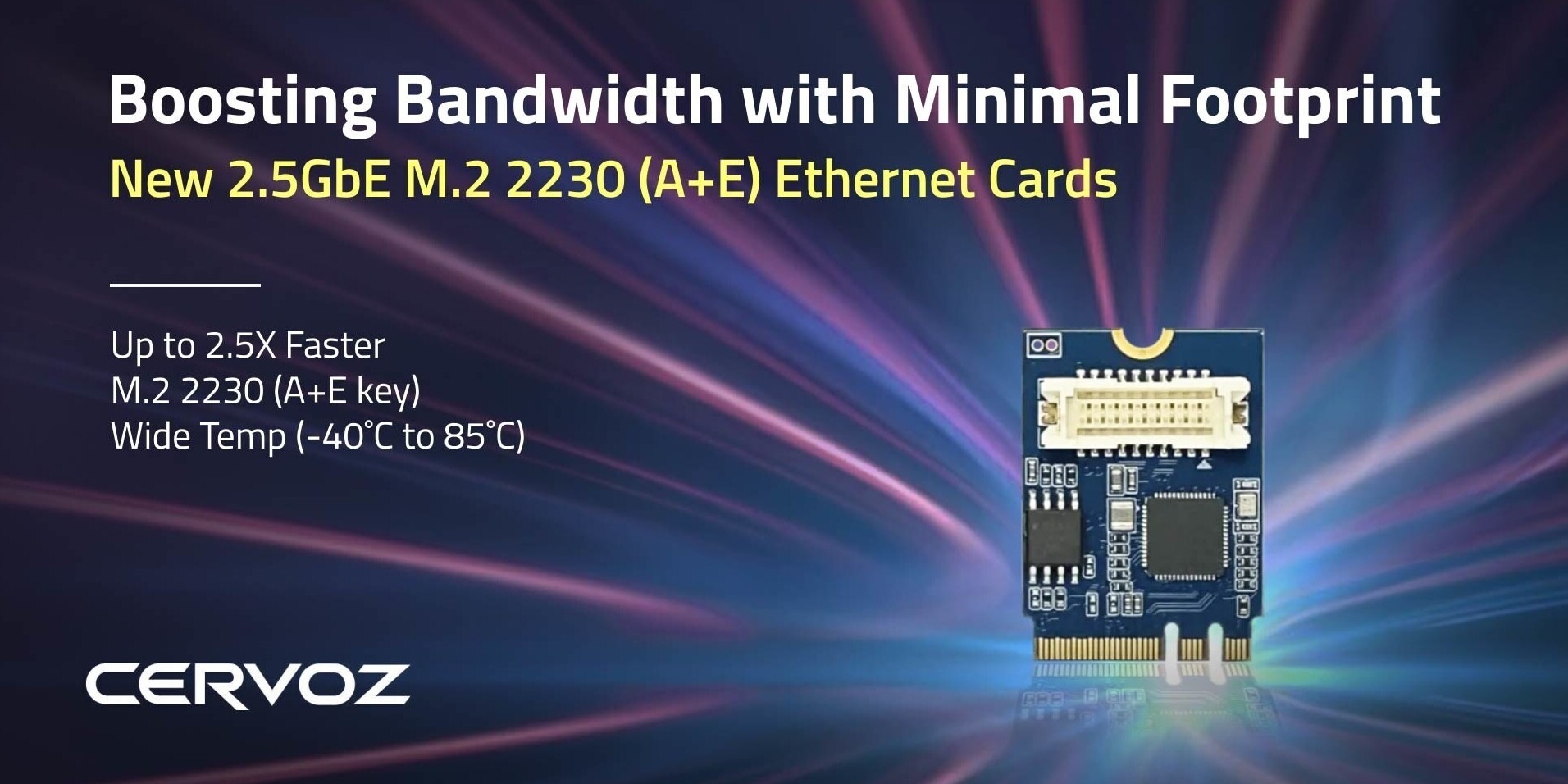 2,5 gigabites tempóval futott be a Cervoz 22 x 30 mm-es hálózati kártyája