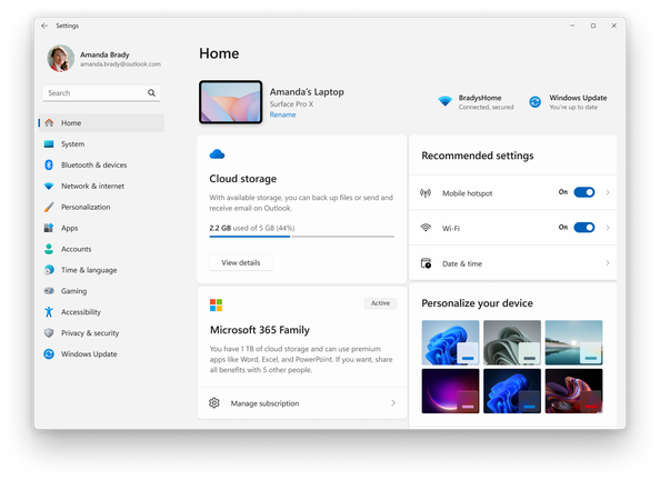 A Windows 11-es Settings applikáció