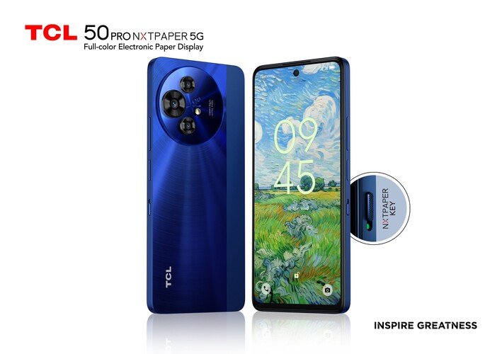 Kék színben az 50 Pro NXTPaper 5G