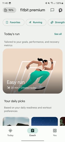A Fitbit Premium fiókkal személyre szabott edzéseket is kaphatunk, illetve vannak például Peloton gépekhez tervezett edzések is