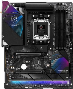 De izquierda a derecha: ASRock X870 Steel Legend, Phantom Gaming X870 Riptide WiFi, X870 Pro RS WiFi, X870 Pro RS