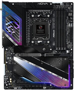 De izquierda a derecha: ASRock X870E Taichi, X870E Taichi Lite, Phantom Gaming X870E Nova WiFi