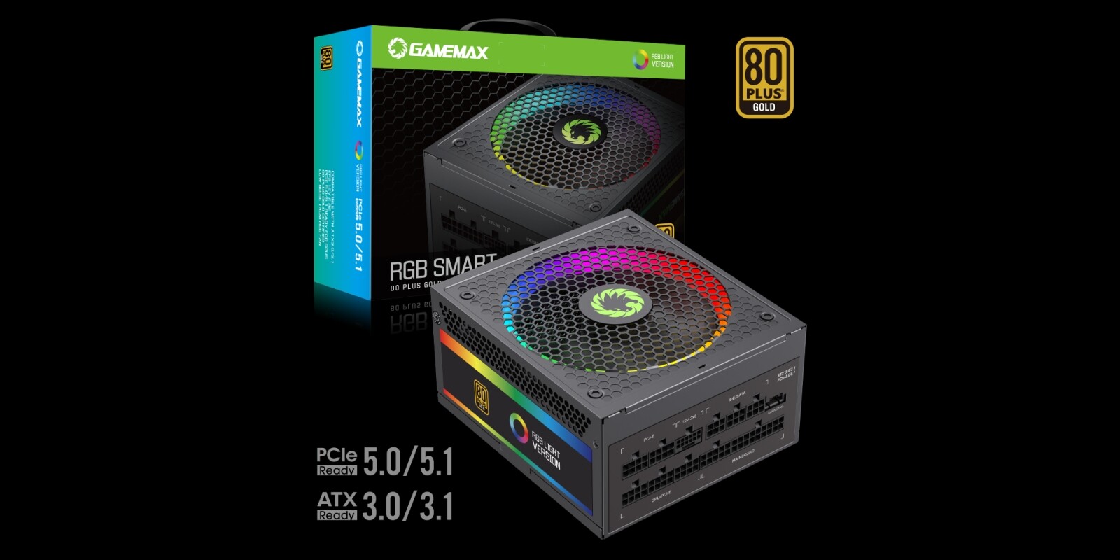 RGB-s derengésbe burkolózó GameMax tápok jöttek 12V-2x6 csatolóval