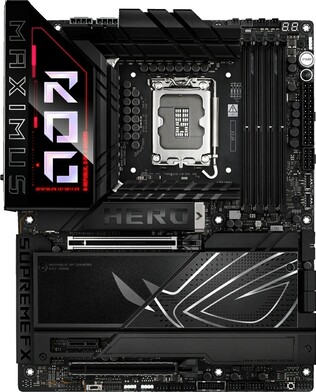 From left to right: ASUS ROG Maximus Z890 Extreme, Hero and Apex