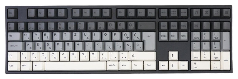 A Varmilo VEA109 Yakumo HU ISO billentyűsapkáin nincsenek rajta másodlagos karakterekként a japán hiraganák