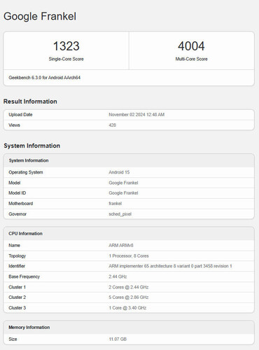 Valószínűleg ez az első eredmény, amit a Tensor G5-től látunk