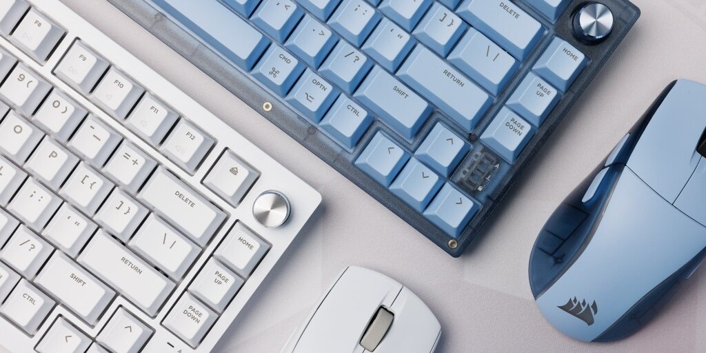 Kábel nélküli Corsair klaviatúra és egér Apple vasakhoz