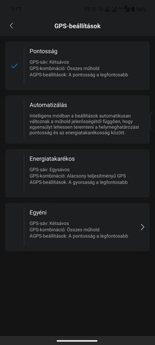 Az edzésre, a GPS-re és a térképre vonatkozó beállítások a Zepp alkalmazásban