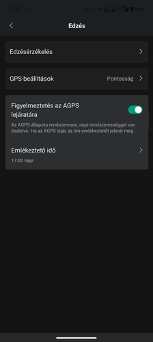 Az edzésre, a GPS-re és a térképre vonatkozó beállítások a Zepp alkalmazásban